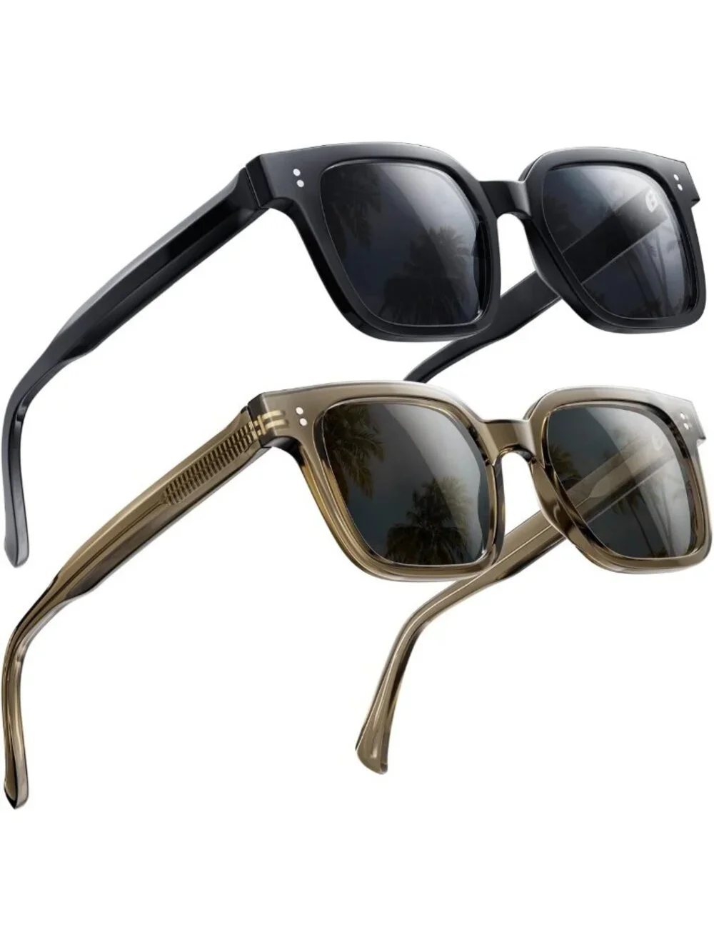 Large Polarized Sunglasses for Men & Women - 2 Pack XXL TR Frame UV400 Outdoor